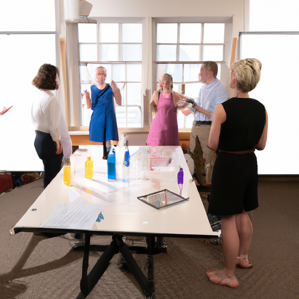 Cohort discussing interview transcripts around a whiteboard